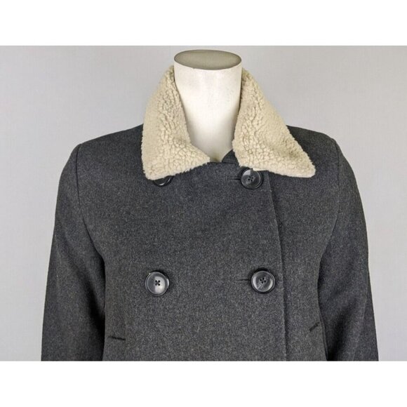 Old Navy - Women's Gray Wool Blend Coat with Removable Collar - Size XS - Picture 3 of 10